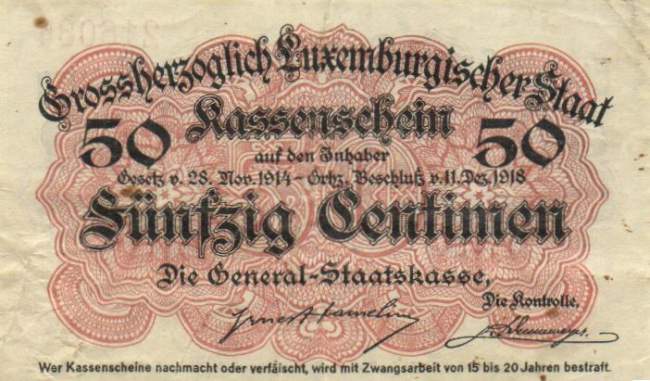 50 Centimes 11.12.1918